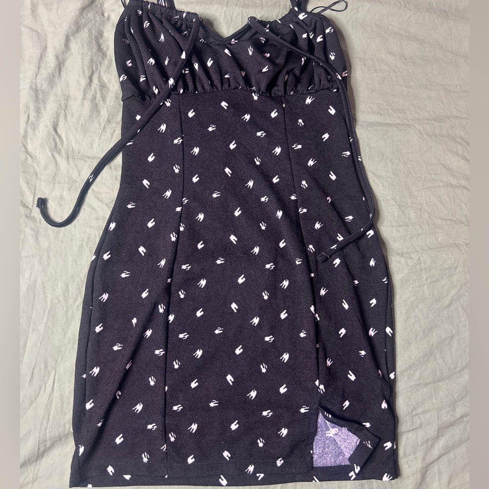 Streetwear Society Black Dress Abstract Polka Dot Size S
